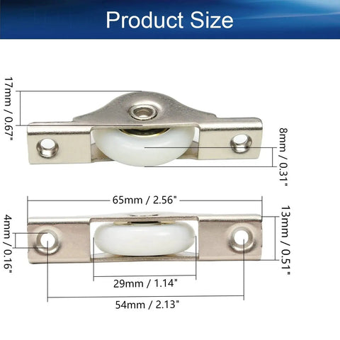 5 Pieces Screen Door Rollers With 29mm Wheel Diameter Nylon Pulley And Stainless Steel Shell With Durable Electroplating Finish