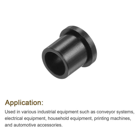 Flanged Nylon Sleeve Bearings 9.6mm Bore 12.7mm OD 13.4mm Length Self Lubricating Black Bushings Built For Tough Jobs Low Friction Durable