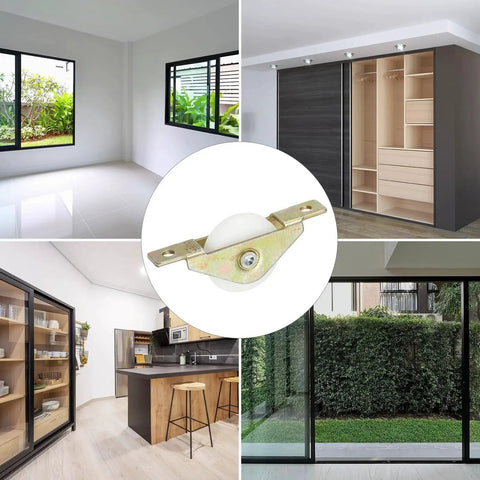 30mm Nylon Sliding Door Pulley Wheel Set 4 Pcs Furniture Roller with 5mm Hole Spacing for Screen Doors Wardrobe Cupboard Closet