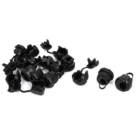 Pack of 50 Strain Relief Bushing Grommet for Round Cables, Black Nylon 18x15mm, Fits 7.6mm Wire Diameter, Model 6N-4