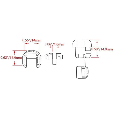 Diagram of Strain Relief Bushing Grommet for Round Cables, Black Nylon 18x15mm, Fits 7.6mm Wire Diameter, Cable Protection Sleeve, side view.
