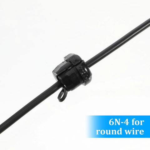 6N-4 connector from 40 Pack Nylon Strain Relief Cord Connectors For Power Cables Round Grommets With Nylon Insulation Flame Retardant Cable Bush.