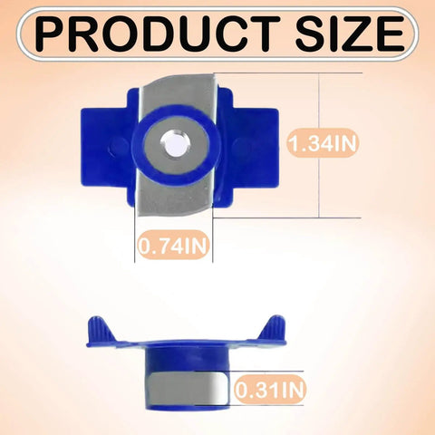 Durable zinc-plated nylon strut channel nuts with twist tab for quick, secure channel support, size dimensions shown.