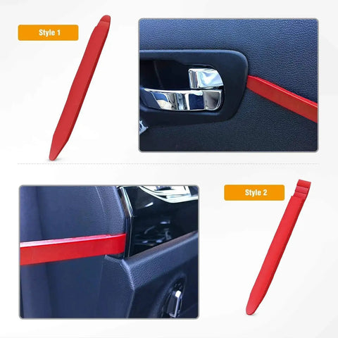 Five Piece Nylon Impact Resistant Auto Trim Removal Tool Kit For Car Panels And Audio Dashboard Dismantling in use on car door