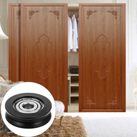 Nylon U Groove Sliding Door Pulley Wheel 1.18 Inch Low Noise Barn Door Rollers for cabinet window and shower door hardware