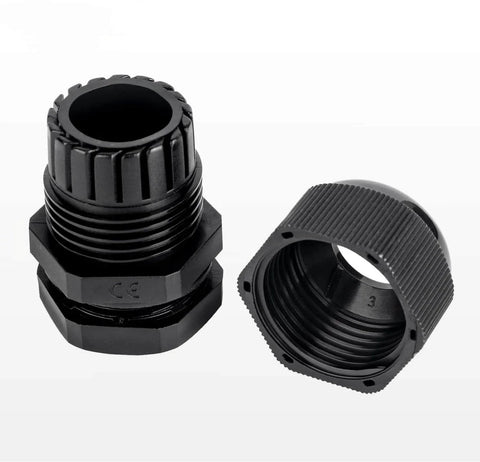 Rugged Waterproof Adjustable Cable Glands 3 To 6.5 Mm Nylon With Gaskets And Seals Quarter Inch NPT Waterproof Joiners For Indoor Outdoor Use Pack Of 50 Beefy Build