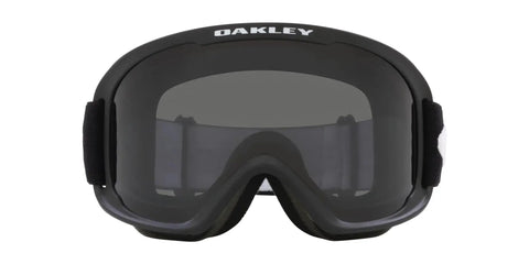 Front view of O Frame 2.0 Pro M Matte Black Goggles With HDO Optics and Mid Size Fit, showing black frame with dark lens.