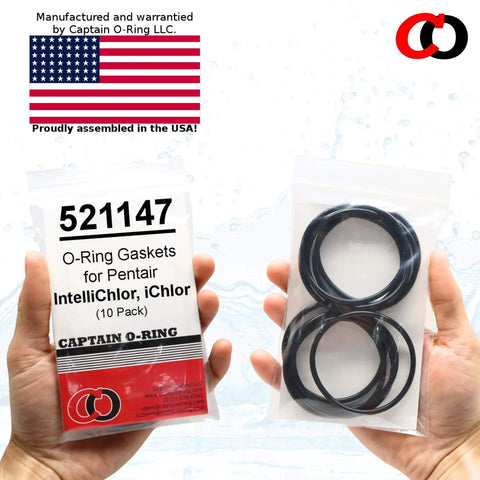 Replacement O Ring 521147 Gasket Pack For Pentair IntelliChlor IC15 IC20 IC40 IC60 And iChlor Salt Chlorine Generators Seals Cell Union Fittings On Each End 10 Pack in packaging