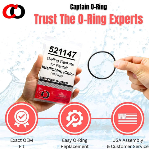 Replacement O Ring 521147 Gasket Pack For Pentair IntelliChlor IC15 IC20 IC40 IC60 And iChlor Salt Chlorine Generators Seals Cell Union Fittings On Each End 10 Pack in hand