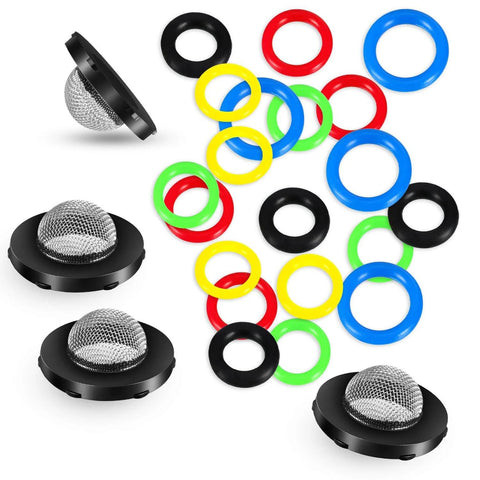 48 Piece O Ring Replacement Kit for Pressure Washers, 6 Size Seals Set, Stainless Steel Filter Included, colorful rings and filters