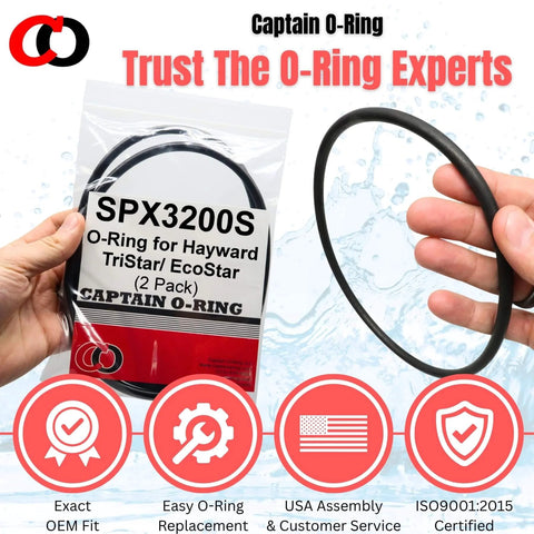 Replacement O Ring SPX3200S Strainer Cover Seal for Hayward TriStar EcoStar Pool Pumps, shown in a package and held in hand