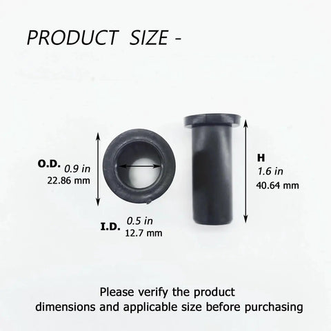 Oar Lock Bushing Insert For Boat Oar Lock Socket Converts Five Eighths Inch To Half Inch product dimensions shown in diagram.