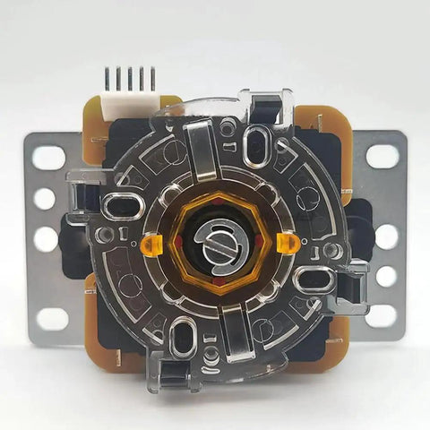 Octagonal Restrictor Gate Plate For JLF Joysticks, installed, transparent material, 8-way movement modding part