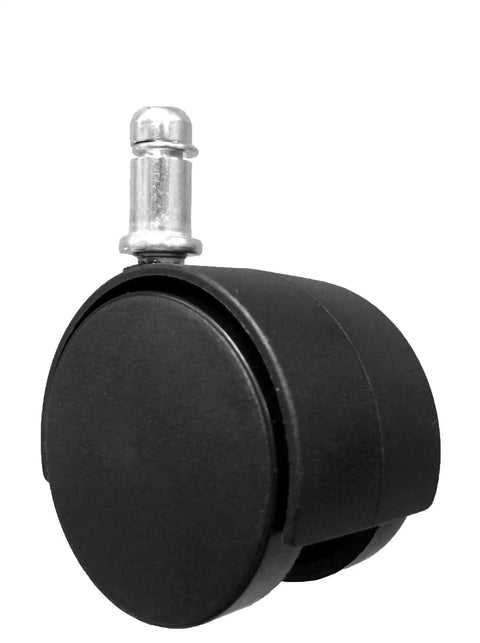 2-Inch Replacement Office Chair Caster Wheels With 7 Sixteenth By Seven Eighths Grip Ring Stem, Hard Nylon, Side View
