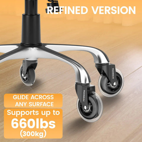 3 Inch Office Chair Wheels Replacement Casters For Carpet And Hard Floors 7-16 Inch Diameter And 7-8 Inch Stem Length