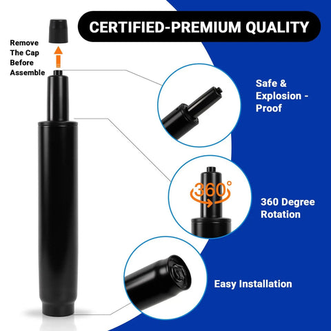 Heavy Duty Office Chair Cylinder Replacement 11 to 16.5 Inch Travel Length With 5.5 Inch Stroke 1000 Lbs Class 4 Hydraulic Lift