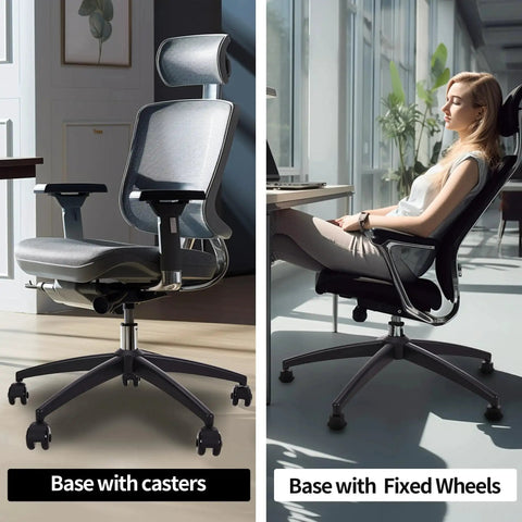Heavy Duty 28 Inch Metal Base Replacement With 5 Polyurethane Wheels Bell Glides For Office And Gaming Chairs, installed view