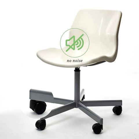 White office chair with 4 Pack Swivel Casters 1.5 Inch 360 Degree Universal Plastic Screw Socket Cabinet Stem Casters Heavy Duty Replacement