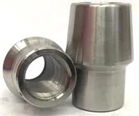 Offset Heim Joint Rod End with 3/4 Bore and 7/8-14 Shank, heavy duty tubing adapter shown from side angle view.