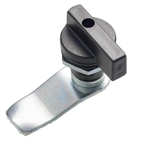 Two Pack Thumb Operated Offset Cam Locks For 1-7mm Door Thickness, 0.8 Inch Hole, Zinc Alloy Lock Body With ABS Handle, Black Cam Locks