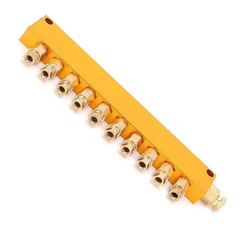 Adjustable Oil Distributor With One Inlet Ten Outlet Stainless Steel Lubrication System for CNC machine tools front view