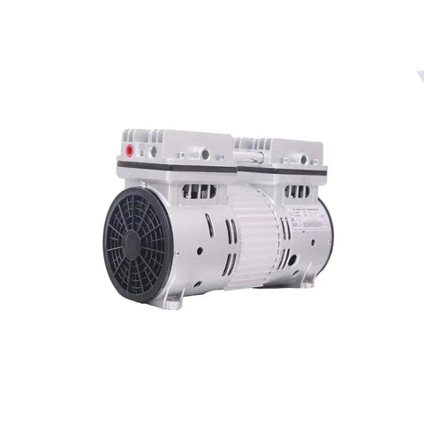 Side view of Oil Free 6 CFM Vacuum Pump 110V 780W Quiet High Vacuum Piston Compressor with thermal motor and exhaust muffler.