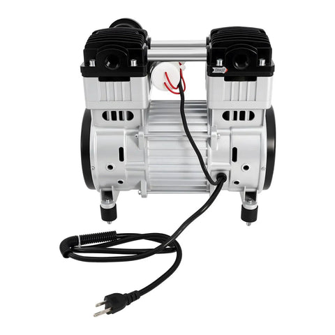 Front view of Oil Free Vacuum Pump 1100W For HVAC And Industrial Use, 8 Bar 116 PSI Oilless Diaphragm Pump, 1400 RPM, 110V, with cables.