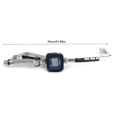 Oil Control Valve Meter Nozzle One Half Inch Inlet Digital Dispenser With LCD Metering Gun showing length measurement