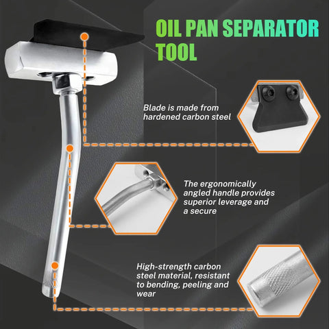 Oil pan separator tool with carbon steel blade, ergonomic handle featured in Pro-Grade 3-In-1 Gasket And Sealant Tool Kit.