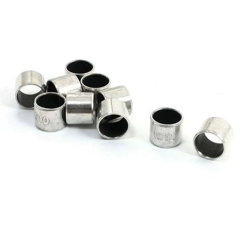 10 Pcs Plain Oilless Bearing Sleeves Composite Bushing 10 By 12 By 10mm Self Lubricating Carbon Steel Flanged Bearing Sleeve Fits 1010