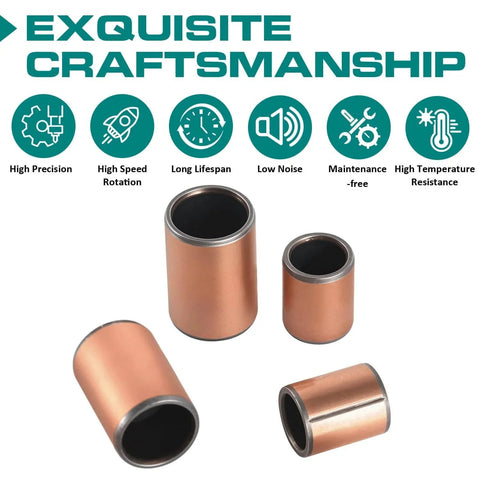 20 Pack Sleeve Bearings 8mm Bore 10mm Outer Diameter 6mm Length Oilless Self Lubricating Bronze Bushings High Load Capacity Plain Bearings