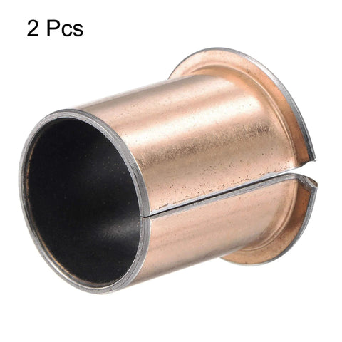 Flanged Sleeve Bearings 30mm Bore 34mm Outside Diameter 40mm Length 42mm Flange Diameter 2mm Flange Thickness Wrapped Oilless