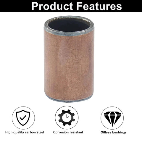 10 Pcs Sleeve Bearings Set 8mm Bore 10mm OD 15mm Length Wrapped Oilless Bronze Sintered Composite Coated Carbon Steel Plain Bearings