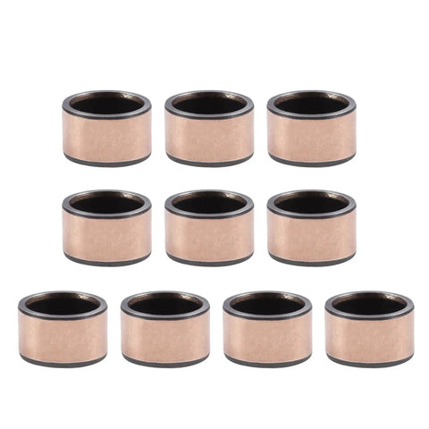 10 Pcs Oilless Sleeve Bearings Set 6mm Bore 8mm Outer Diameter 4mm Length, bronze sintered and composite coating, front view
