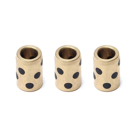 3Pcs Sleeve Bearing 6mm Bore 10mm OD 15mm Length Oilless Plain Bushings for machinery sliding parts, front view