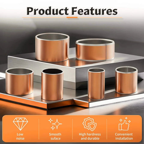 10 Pcs Sleeve Bearings 22mm Bore 25mm Outer Diameter 30mm Length Self Lubricating Oilless Bronze Brass Bushings Display