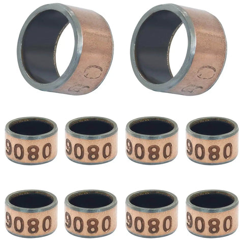 10 Piece Oilless Sleeve Bearings Set With 8mm Bore 10mm OD And 6mm Length Wrapped Bushings Bronze Sintered Coated On Carbon Steel Base