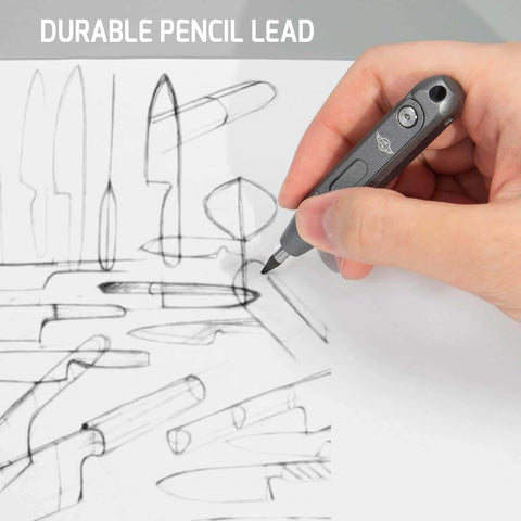 Hand using OKNIFE Otacle D1 Titanium Small EDC Multi Bit Pocket Screwdriver to draw on paper