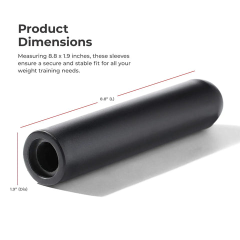 Close-up of 2-Inch Olympic Weight Plate Sleeve Adapter For Power Racks And Home Gyms Converts 1-Inch Standard Posts To 2-Inch Offers Secure Fit