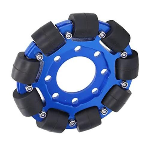 Omni Wheel 4in Aluminium Alloy Hub Omnidirectional Wheel, DIY Part for Robot, Durably Silicone Material, Double Layer Paint