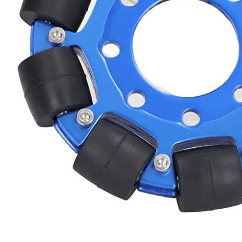 Close-up of Omni Wheel 4in Aluminium Alloy Hub Omnidirectional Wheel, DIY Part for Robot, Silicone Material