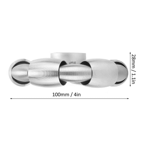 Side view of VGEBY RC omnidirectional Wheels, 100mm Stainless Steel Rollers Omni Wheels Chassis Wheel, for Ball Balance Ballbot 14183 Car Model