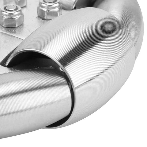 Close-up of VGEBY RC omnidirectional Wheels, 100mm stainless steel rollers, omni wheel design for Ball Balance Ballbot 14183 car model accessory.
