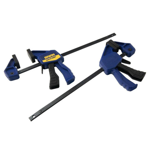 IRWIN Quick-Grip bar clamps, blue micro one-handed, 4-1/4 in, 2-pack