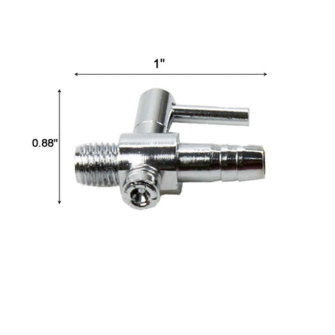 Amazon AQUANEAT 1-way threaded aquarium air valve, chrome-plated metal with barbed outlet