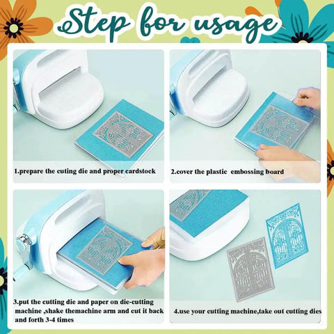 Step-by-step usage of Openable Gates Cutting Dies for Card Making and Scrapbooking Victorian Style Doorframe Embossing Die Set