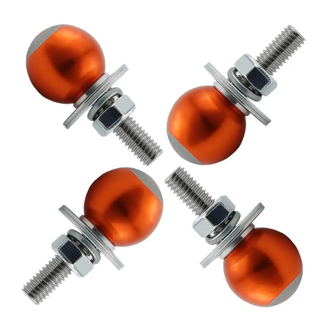 8 Ball License Plate Screws and Fasteners Kit for Cars Trucks and Motorcycles Universal Fit Durable Stainless Steel and Aluminum Alloy Bolts Bright Orange