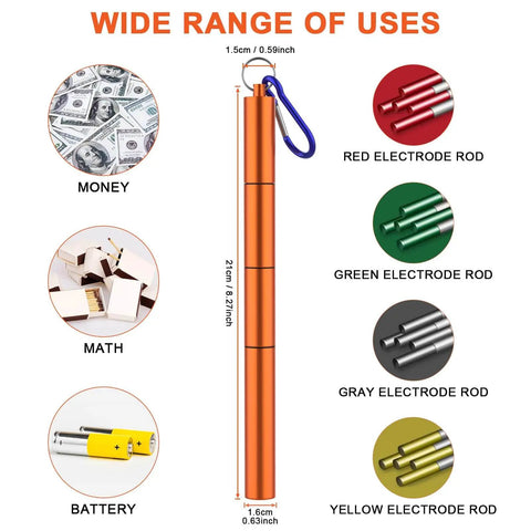 3 Pcs Electrode Rod Storage Tube,Ybenlld Welding Rod Holder,Portable Aluminum Welding Rod Container,Orange with accessories displayed