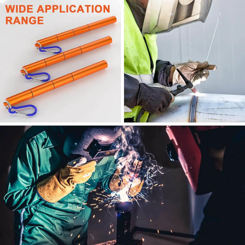 3 Pcs Electrode Rod Storage Tube, Ybenlld Welding Rod Holder, Orange aluminum tubes with welding scenes.