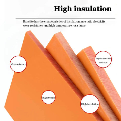 Bakelite Phenolic Resin Flat Plate Sheet 300 X 400mm Insulation Board Orange Red For Motors And Resistors Mechanical Molds